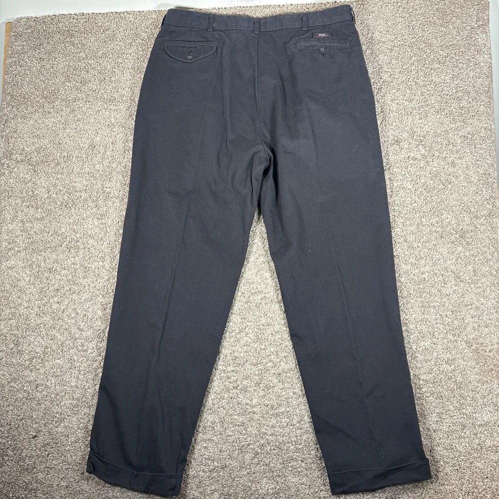 Polo Ralph Lauren Hammond Pant Mens 40x32 Navy Blue Pleated Cuffed Chino Pant